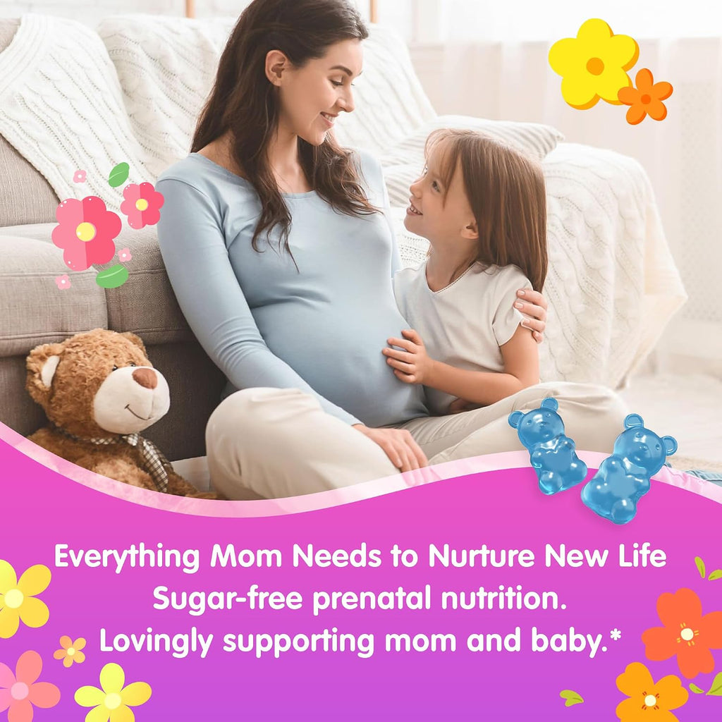 Prenatal Vitamins for Women Gummies + Methylfolate, DHA & Iron, Vegan,120Ct | w/ Omega-3, Organic Food Blend, Choline, Vitamin D3 B6 B12 - Multivitamin for Women Before, During & Post Pregnancy, 0g Sugar