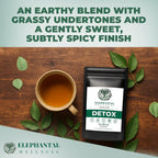 Elephantal Wellness Premium Detox Herbal Tea | Daily Liver, Kidney, Blood & Digestive Support with Turmeric, Nettle Tea, Milk Thistle, Dandelion Tea & Burdock | Handmade, Caffeine-Free Loose Leaf Blend | 2oz, 20 Servings