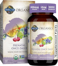 Garden of Life Organics Prenatal Once Daily with Folate, Vitamin C, B6, B12 & D3 – Prenatal Vitamins for Women with Energy Metabolism Support for Healthy Fetal Development, Non-GMO, Vegan, 30 Tablets