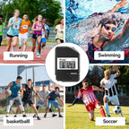 2 Pack Digital Stopwatch Timer with Large Display,Lap Split Mode, Waterproof Handheld Timer for Coaches, Teachers, Kids, Running, Swimming, Training(Black-2 Pack)