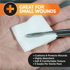 Sterile Gauze Swabs, 5cm x 5cm, Pack of 100