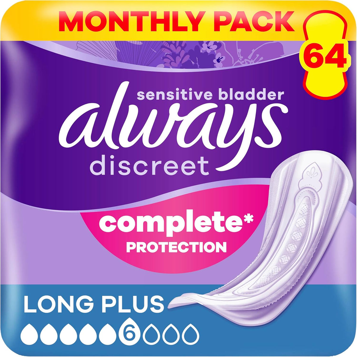 Always Incontinence Products 64 pieces 16 pieces