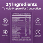 Conceive Plus Women's Fertility Support - Supports Menstrual Regularity & Hormonal Balance - Fertility Supplements for Women with Folate, Vitamin C, Zinc, & Inositol - Prenatal Vitamins - 60 Capsules