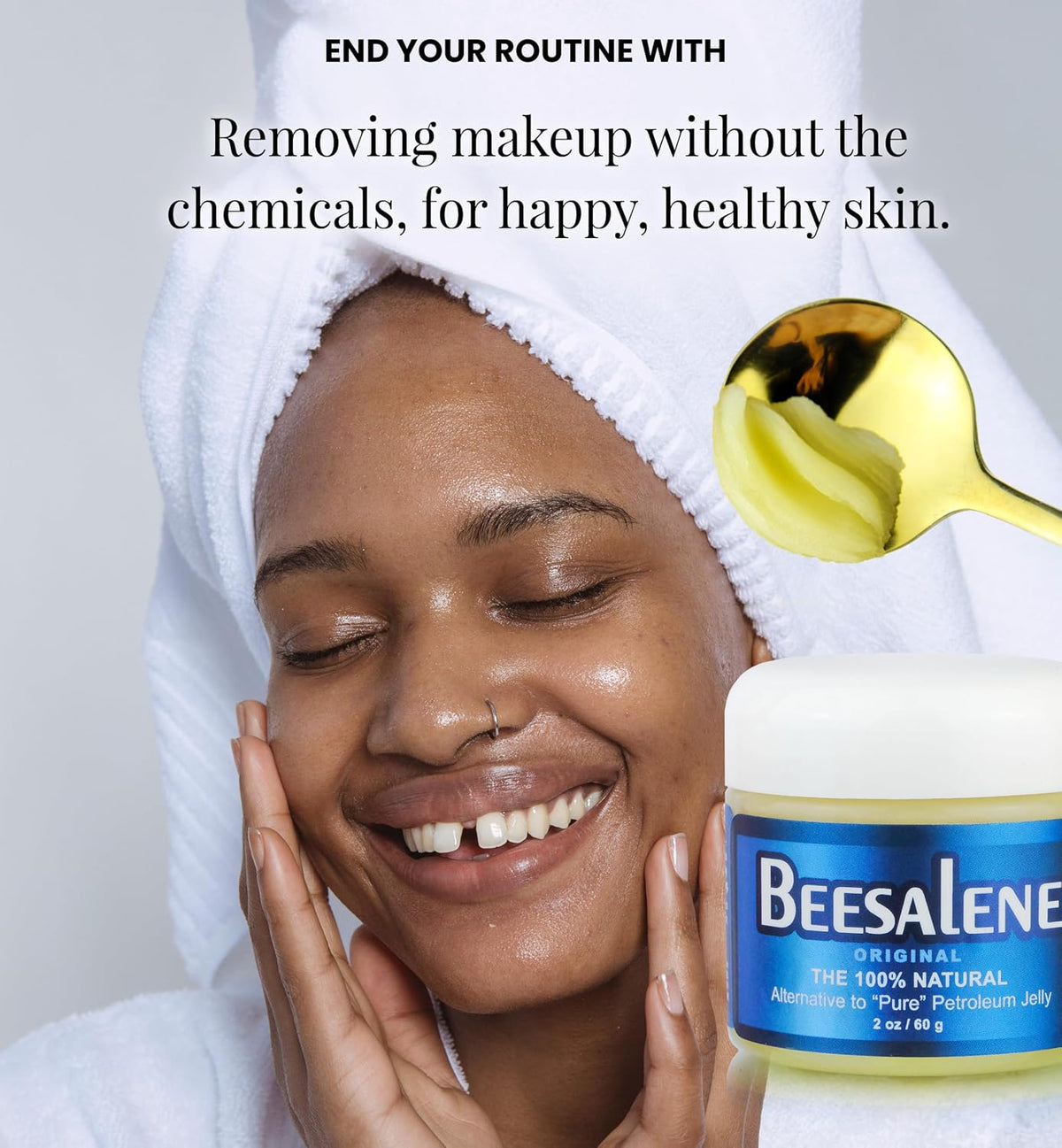 Beesalene Original Unpetroleum - 100% Natural & Hypoallergenic Alternative to Petroleum Jelly - Lips, Hands, Baby, Makeup Remover and More (2 Ounce)