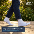 Doctor's Choice Diabetic Crew Socks for Men, Non-Binding Top, Seamless Toe | Fully Cushioned Footbed, Moisture-Wicking Fabric, Four-Way Stretch