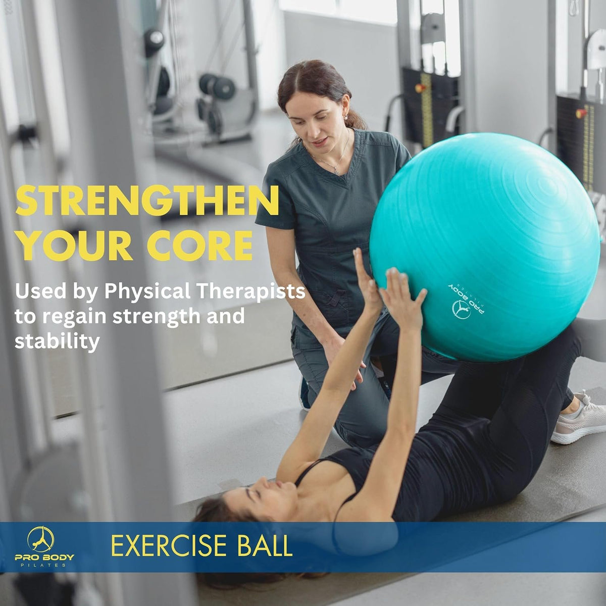 ProBody Pilates Yoga Ball - Gym Grade Exercise Ball