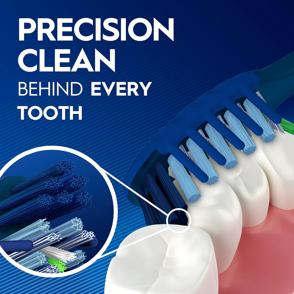 Oral-B Pro Clean CrossAction Manual Toothbrush, 6- Pack, Medium Soft Bristle Brushes for Adults, Deep Plaque Removal, Daily Gum Health and Fresh Breath, Travel Toiletries
