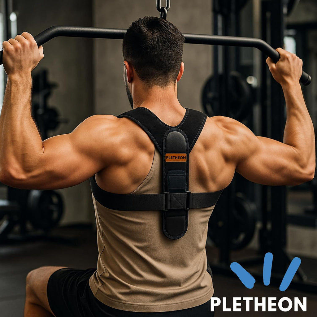 PLETHEON Adult Shoulder Posture Corrector Belt | Clavicle & Upper Back Support Brace | Posture Alignment Support | Fit From 30 to 44 Inch Tummy