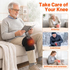 Knee Massager, Cordless Knee Heating Pad for Knee Pain Relief, Heated Knee Brace with Heat and Vibration Massage 30 Minutes Auto-off, Gifts for Seniors Women Men(Single)