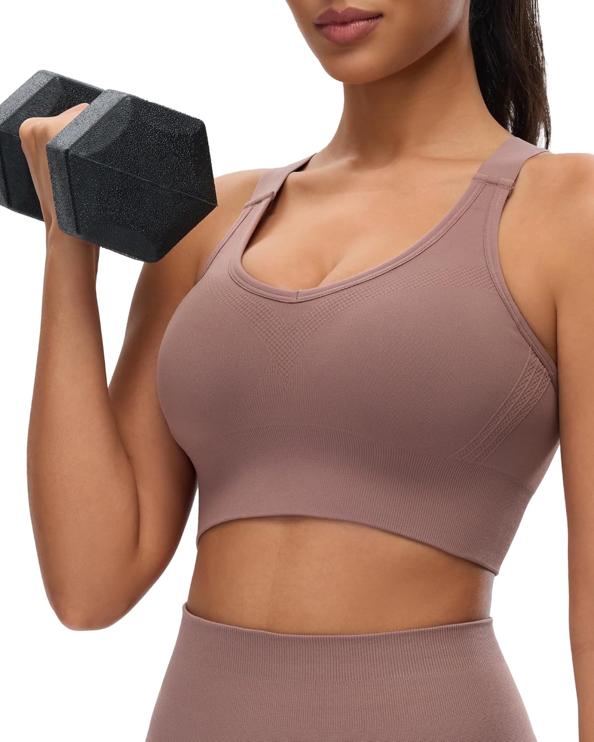 High Support Sports Bras for Women, Adjustable Straps Racerback Bra with Removable Cups, for Workout Running Gym