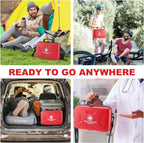 Gevoke 410 Piece Waterproof Hard Shell First Aid Kit, Red | For Home, Car, Travel, Camping, Truck, Hiking, Sports, Office, Vehicle & Outdoor, Emergency Medical Kits