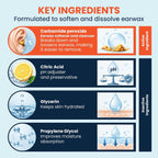 Earwax Removal Drops for Clogged Ears, Adults & Infants, 0.5 fl oz | Gentle formula softens and dissolves earwax in blocked ears; non-irritating for adults, kids and infants, 15 ml