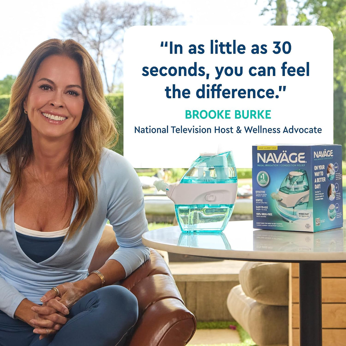 NAVAGE® Starter Bundle: Nose Cleaner, 30 SaltPods, Congestion Relief | Complete Sinus Care Kit: Powered Nasal Irrigation System w/ 30 Pre-Measured SaltPods for Clinically Proven Benefits