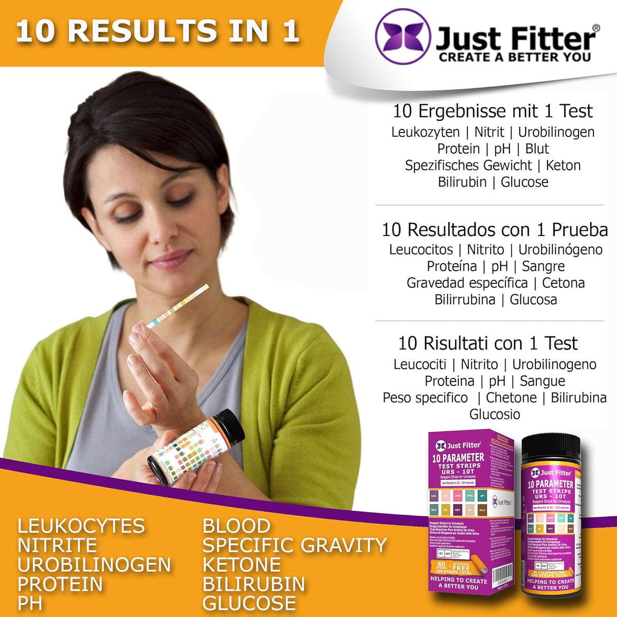 UTI Urine Test Strips. Urinary Tract Infection Strip. Simple, Fast & Accurate Results. Urinalysis Home Testing Stick Kit for Ketone, pH, Glucose, Nitrite, Leukocytes & more to Help Monitor your Health.