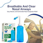 Neti Pot Sinus Rinse Bottle for Natural Sinus Relief - Nose Wash Cleaner Pressure Rinse for Adult & Kid - Nasal Irrigation System by Abraham The Pharmacist