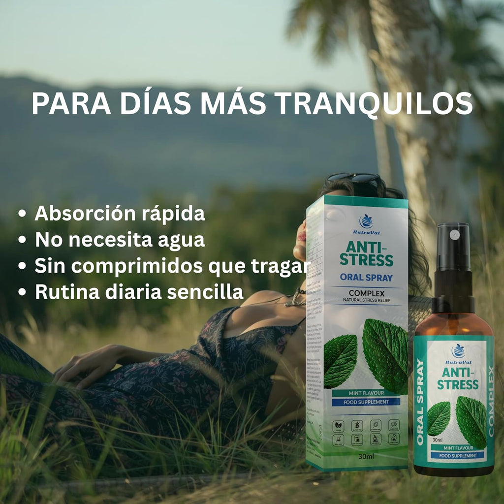 Anti-Stress Oral Spray with Ashwagandha, Rhodiola Rosea, Reishi and Schisandra China – Food Supplement with Adaptogens, with MCT Oil, Mint Flavor, 30 ml