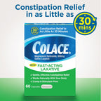 Colace Saline Laxative, Fast Acting Constipation Relief for Adults, 60 Ct | Gentle Magnesium Hydroxide Formula, Non-Stimulant Laxative, Severe Constipation Relief