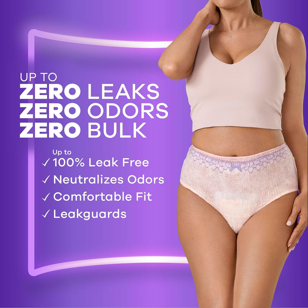 Always Discreet Adult Diapers for Women, Incontinence Underwear, Postpartum Essentials, Disposable Briefs, Max Absorbency, Bladder Leak Protection, Large, 17ct