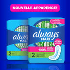 Always Maxi Feminine Pads Without Wings for Women, Size 1, Regular Absorbency, Unscented 48 Count