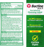 Bactine MAX First Aid Spray - Cleansing Spray with 4% Lidocaine - Relief for Minor Cuts, Burns & Bug Bites - 5oz, 4 Pack | With 4% Lidocaine, Numbs and Relieves Pain and Itch for Minor Cuts, Scrapes, Burns, and Bug Bites