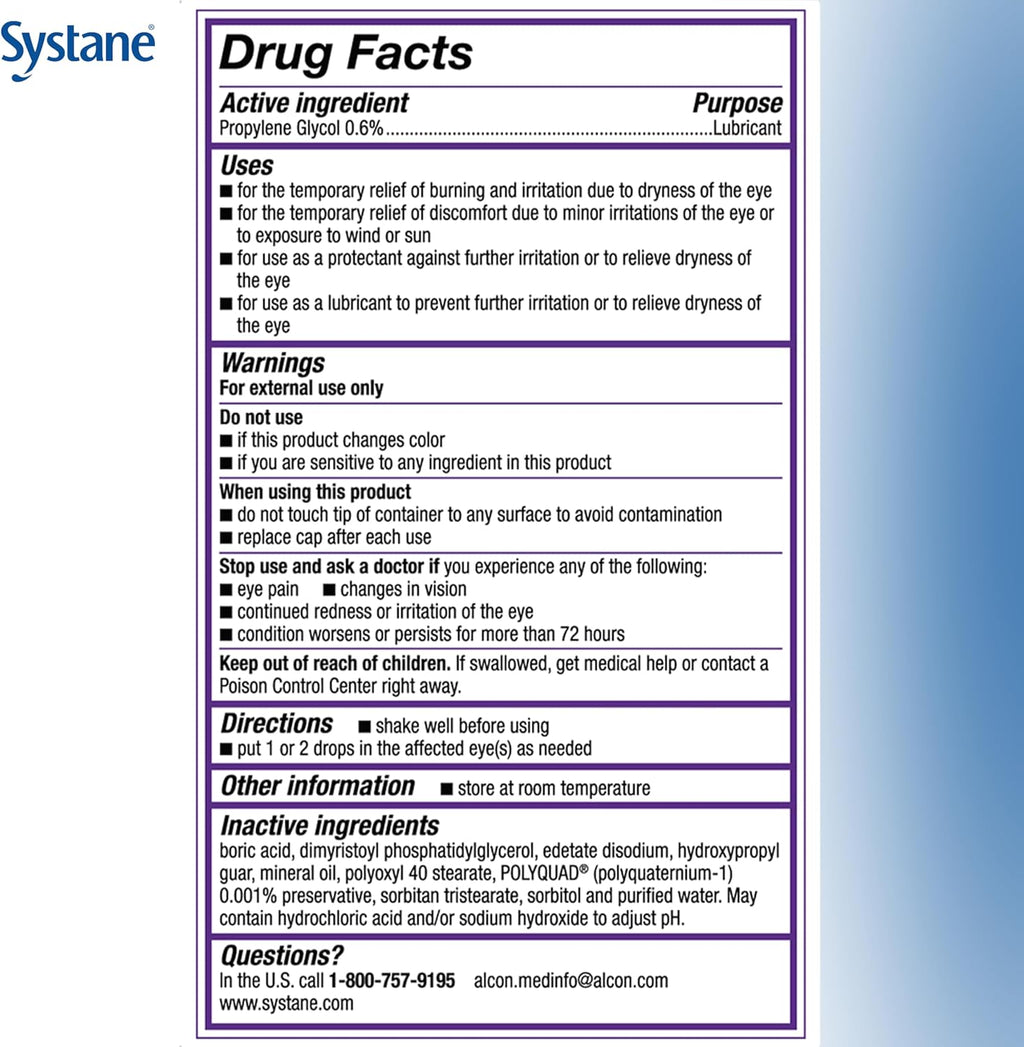Systane COMPLETE Lubricant Dry Eye Drops, 0.33 Fl Oz, 2 Pack