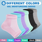 TEAWOO Moisturizing Heel Socks - 6 Pairs for Dry Cracked Feet | Toeless Gel Socks for Hydration and Repair, Soften and Hydrate Dry Cracked Feet Heels, Gel Socks for Dry Cracked Feet