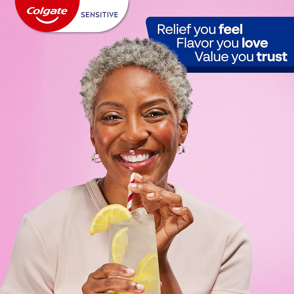 Colgate Whitening Sensitive Toothpaste Gel, Clean Spearmint, 3 Pack, 6 oz | With Potassium Nitrate for Sensitivity Relief, Safely Removes Surface Stains for Whiter Teeth, Promotes Healthy Gums