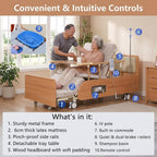 Extra Wide Full Electric Adjustable Hospital Beds for Home Nursinghome Use | Ultra Wide Medical Bed with Mattress , Built in Toilet, Adjustable Height & lateral tilting for Elderly Seniors Disabled