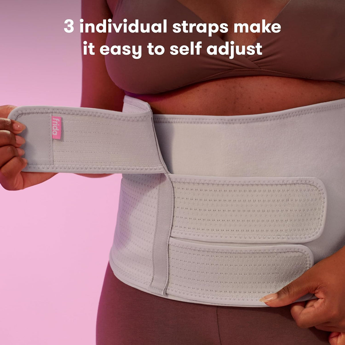Frida Mom Postpartum Abdominal Support Binder | Natural Delivery & C-Section Recovery | 9" High Adjustable Compression Wrap, Gray