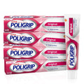 Super Poligrip Original Denture Adhesive Cream, Zinc Free Denture Cream for Dentures - 2.4 Ounces (Pack of 4)