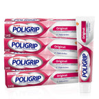 Super Poligrip Original Denture Adhesive Cream, Zinc Free Denture Cream for Dentures - 2.4 Ounces (Pack of 4)