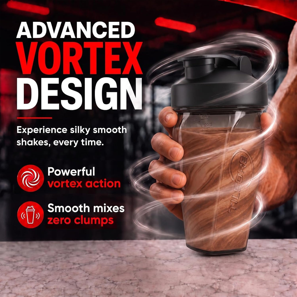 Vortex Protein Shaker Bottle 24 oz/700ml - Premium BPA-Free Pre-Workout Shaker Cup for Protein Shakes & Smoothies, Leak-Proof & Durable Bottle-Shakers for Active Lifestyles