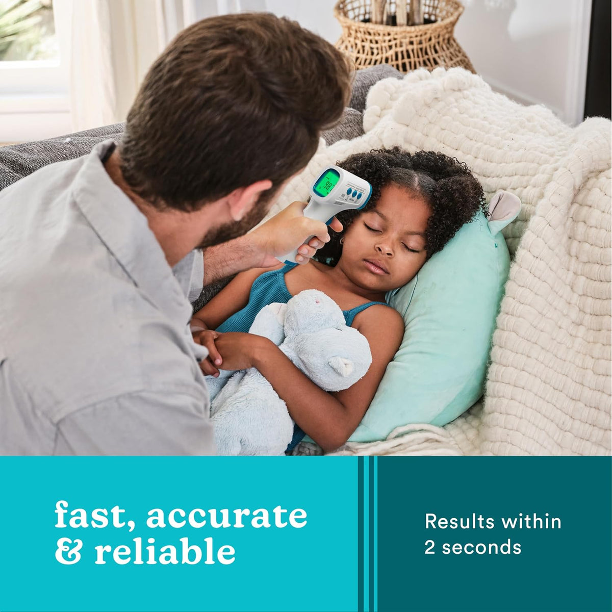 HoMedics Non-Contact Infrared Forehead Thermometer, Clinically Proven Fast Accurate Results, High-Fever Alert with 4-in-1 Readings