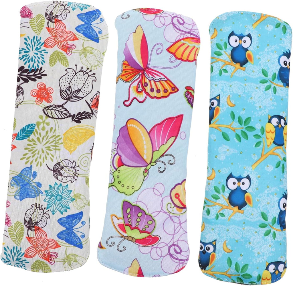 Baluue Menstrual Pads Reusable Washable Bamboo Charcoal Sanitary Pads Sizes 6, 9, 10 for Sensitive Skin Overnight Use 3 Pcs Random Color