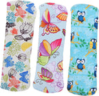 Baluue Menstrual Pads Reusable Washable Bamboo Charcoal Sanitary Pads Sizes 6, 9, 10 for Sensitive Skin Overnight Use 3 Pcs Random Color