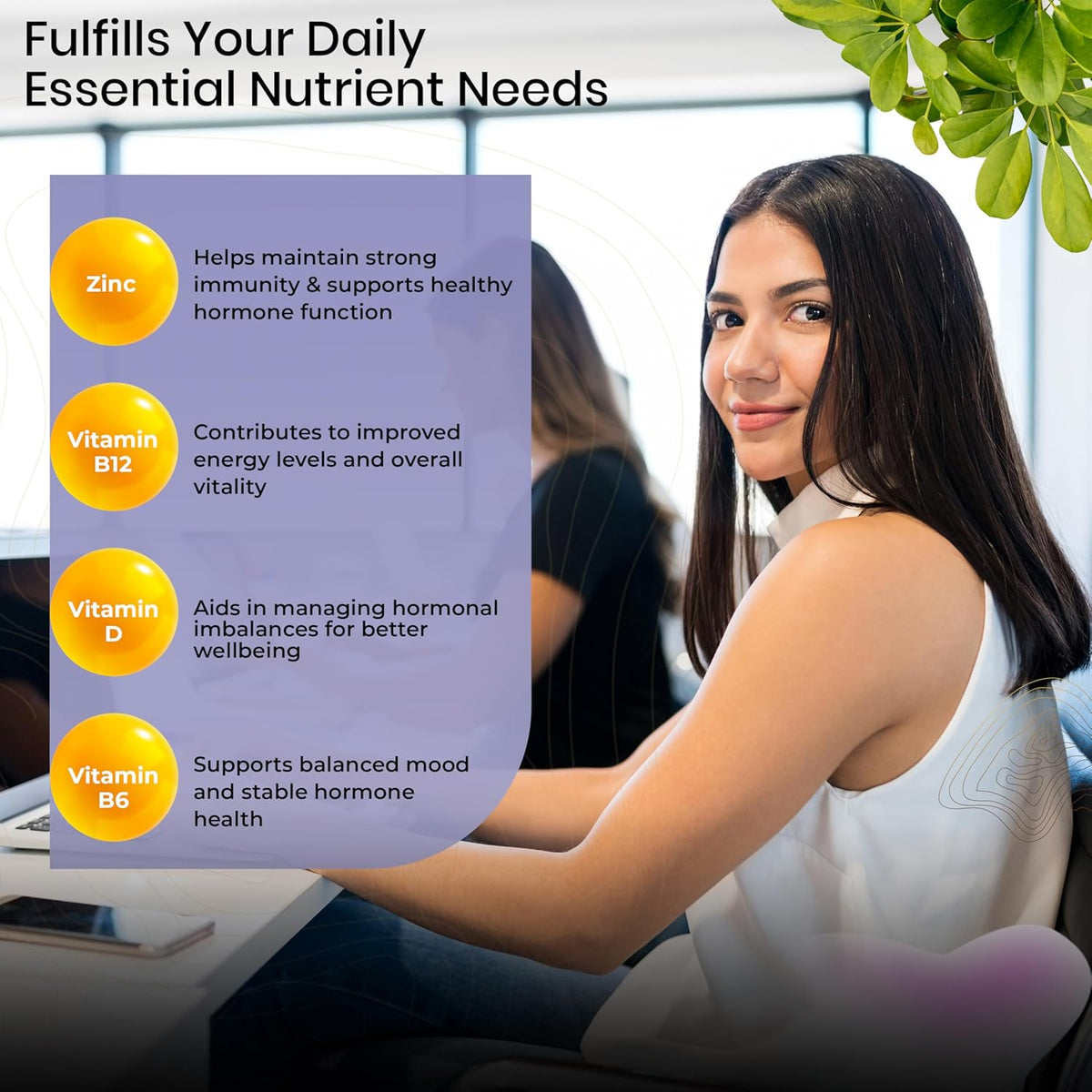 Health Veda Organics PCOS Support Supplement for Women | Myo-Inositol + D-Chiro Inositol 40:1 | 60 Plant-Based Veg Tablets | Support Regular Menstruation