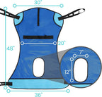Vive Patient Lift Sling with Opening (400lb Capacity) - Lifting Aid Straps | For Transfer - Commode Chair for Hydrolic Medical Full Body Device for Elderly, Bariatric, Nursing, Caregiver - Mesh Support