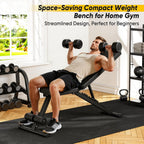 Adjustable Weight Bench for Home Gym, 600LBS Capacity Foldable Workout Bench with 7 Backrest Positions for Full Body Exercise, Compact for Small Spaces, Incline Decline Flat Bench with Quick Adjustment & Easy Folding