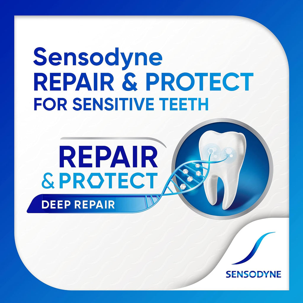 Sensodyne Repair and Protect Whitening Toothpaste, 3.4 oz (Pack of 2) | Toothpaste for Sensitive Teeth and Cavity Prevention