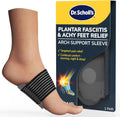 Dr. Scholl's® Plantar Fasciitis & Achy Feet Relief Arch Support Sleeve, Cushioned Arch Supports, Compression Band, Foam Pad Insert, Non Slip Sole, All-Day Wear, Morning to Night, Unisex 1 Pair