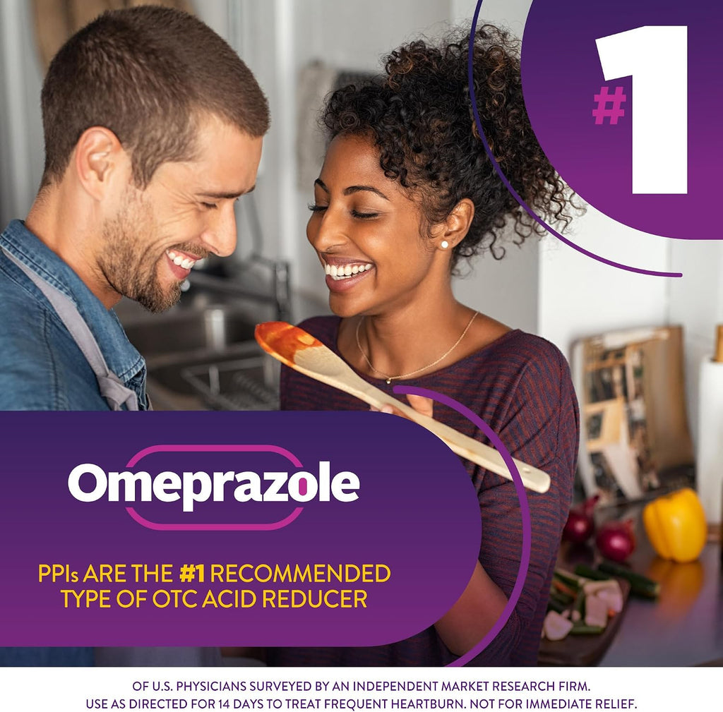 GoodSense Omeprazole Delayed Release Tablets 20 mg, Stomach Acid Reducer for Frequent Heartburn Treatment, 42 Count