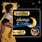 Always ZZZ Overnight Disposable Period Underwear for Women Extra Large/2LX, 360° Coverage for Worry-Free Nights, 14 Count (2 Packs of 7)