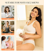 CYDREAM Zip Front Closure Wireless Bras for Women Full Coverage Post Surgery Compression Back Smoothing Comfort Adjustable