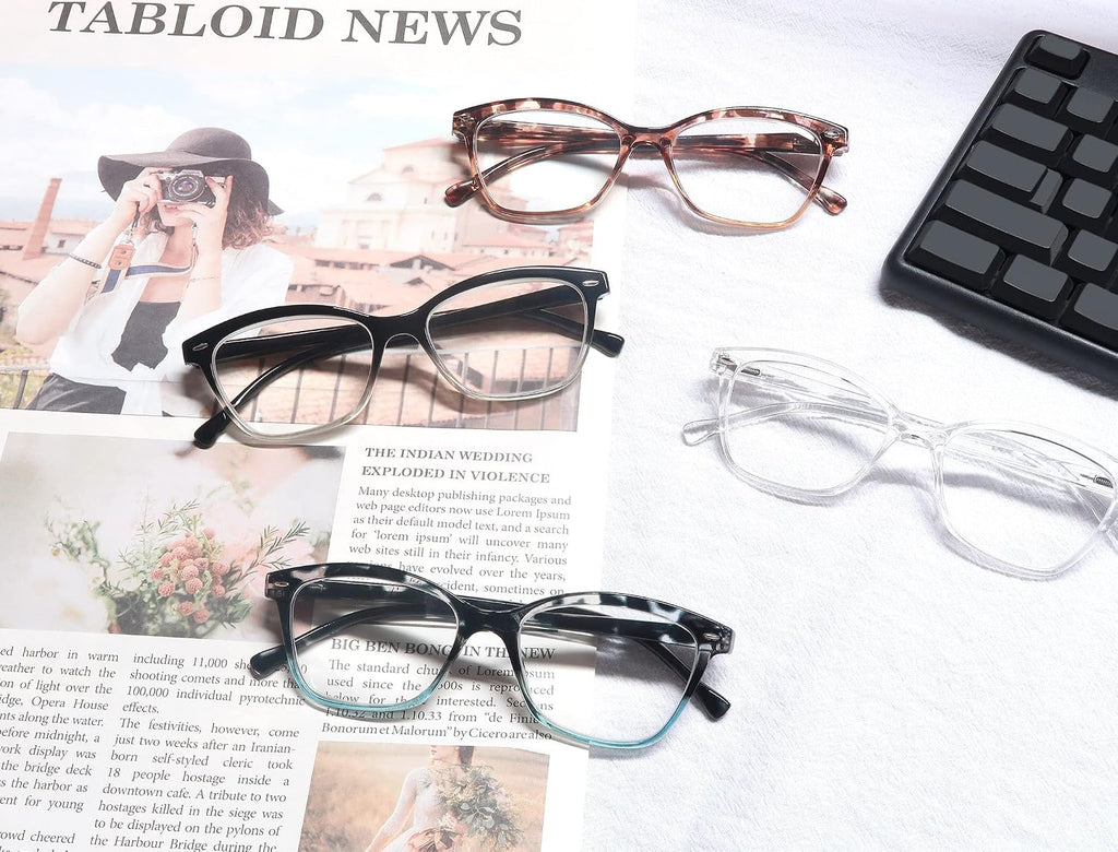 Reading Glasses Women Ladies Readers +5.00 Stylish Women's Magnifying Cheaters Glasses 4 Pack Lightweight Comfortable Fit