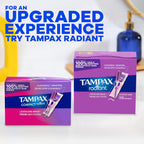 Tampax Compact Pearl Tampons Multipack, with LeakGuard Braid & Extendable Applicator, Regular/Super Absorbency, Compact Extendable Applicator, Unscented, 30 Count