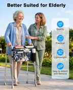 Rhino Valley Walker Bags for Folding Walker Accessories for Seniors,Cosmos | Secure Fit Walker Basket with Cup Holder, Large Capacity Foldable Detachable Folding Walker Pouch Organizer for Elderly Gifts