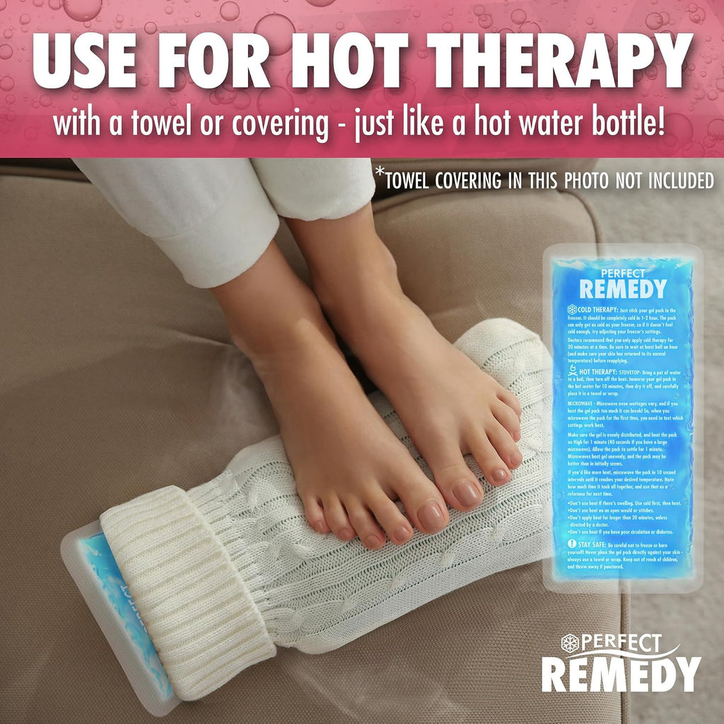 Gel Ice Pack - Hot & Cold Compress, Reusable Injury Ice Pack for Knee, Shoulder, Back, Neck, Hip, Ankle, Wrist, Foot Pain Relief & Injury Recovery Soft Gel for Muscle Strain (Blue, Reg)