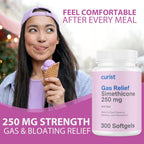 Curist Simethicone 250 mg Softgels (300 Count) Gas, Bloat, Digestive Relief