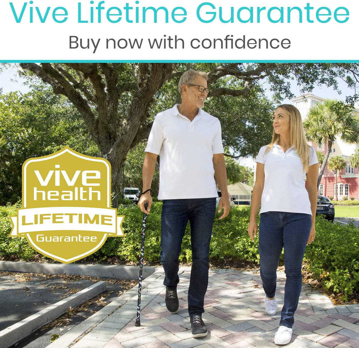 Vive Folding Cane - Foldable Walking for Men, Women Fold-up & Collapsible | Lightweight, Adjustable, Portable Hand Stick Balancing Mobility Aid Sleek, Comfortable (Black Butterfly)