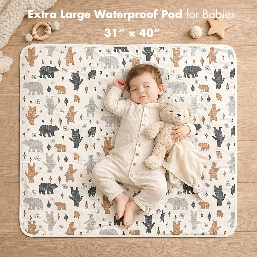 Baby Waterproof Bed Pad Washable Mattress Pad Reusable Underpads Bed Wetting Incontinence Cover for Baby Toddler Children and Adults
